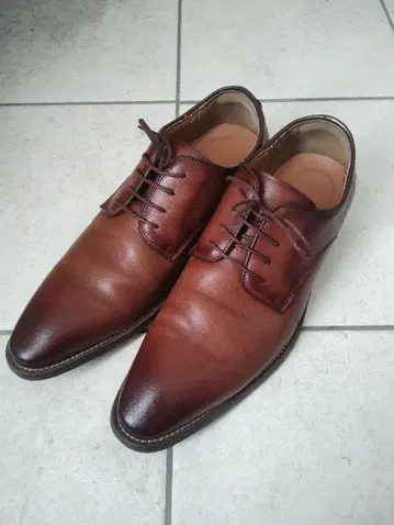 폭스센스 남성용 천연 가죽 비즈니스 슈즈 스트레이트 팁 컨디션 최상