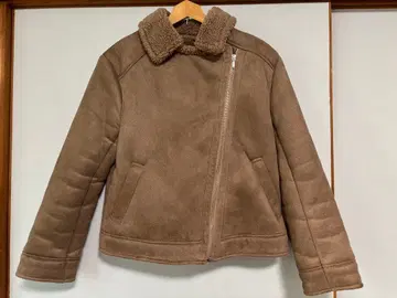 브라운 스웨이드풍 점퍼 퍼 포함