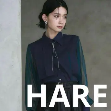 시착만 한 상품 완판템 HARE 시어 절개 플리츠 셔츠 블루
