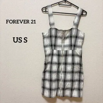FOREVER 21 [ US S ] 체크 무늬 집업 원피스