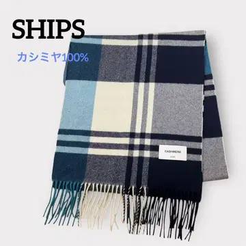 SHIPS 캐시미어 체크 무늬 머플러
