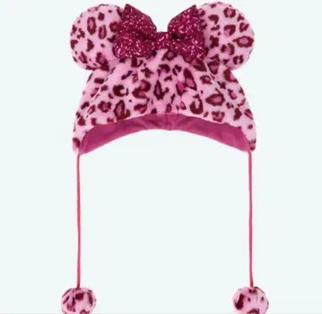 레오파드 무늬 미니 팬캡 핑크