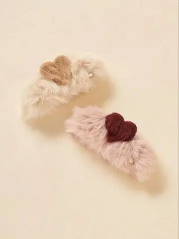 스나이델 퍼 바스 핑크 베이지 바스 클립 퍼 하트