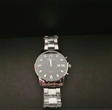 GENEVA 블랙 쿼츠 손목시계