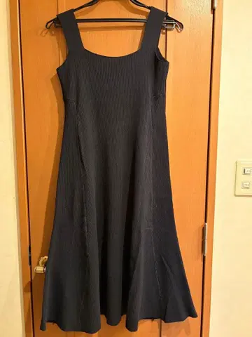 [ 미사용품 ] 리브 니트 블랙 원피스