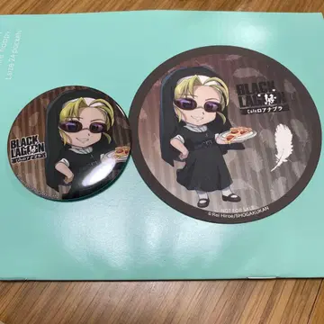 BLACK LAGOON 콜라보 카페 에다 코스터 & 캔 배치 세트