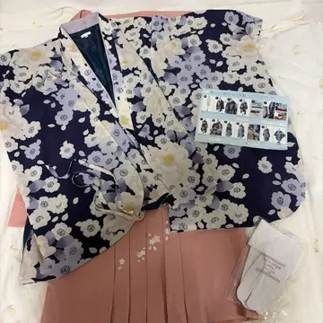 꽃무늬 하카마 세트 보라색