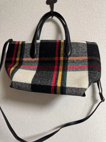 Green Label Relaxing 체크 무늬 숄더백