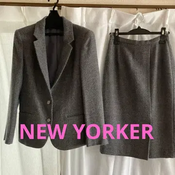 일본제 NEWYORKER 그레이 트위드 정장 세트