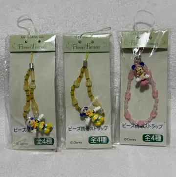 디즈니 미니 비즈 핸드폰 스트랩 Flower Fantasy 레트로