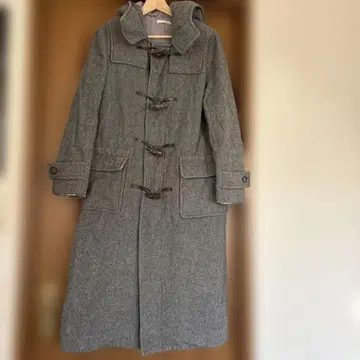 아위 에프 그레이 더플 코트 후드 부착