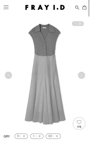 [ 00 사이즈 ] 폴로 컬러 콤비 원피스 FRAY I.D