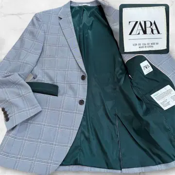 컨디션 최상 ZARA 테일러드 자켓 비즈니스 신사 글렌체크 고급스러움