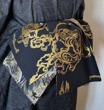 어른용 헤코 오비 풍신뇌신과 거친 파도