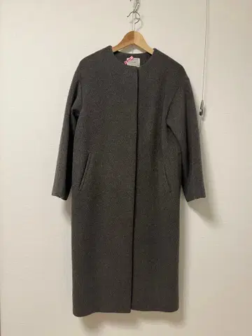 IENA 그레이 노카라 롱 코트