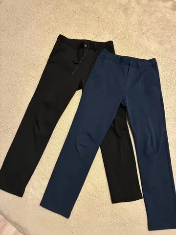 coen 코엔 극락 슬림 테이퍼드 팬츠 M 사이즈 블랙 네이비 세트