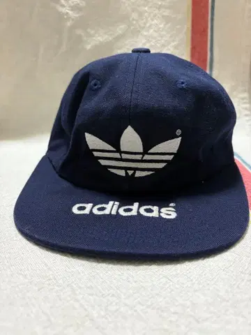 올드 adidas 네이비 로고 캡 80s 빈티지 데상트 제조
