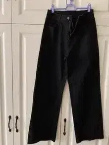 블랙 와이드 레그 데님 24