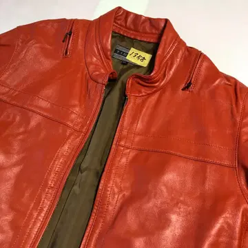 미사용급 피다트 양가죽 오렌지 가죽 싱글 라이더 자켓 LL