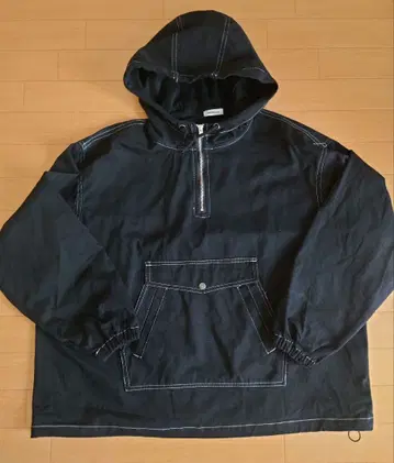 아노락 후드티 블랙 드로 코드 포함