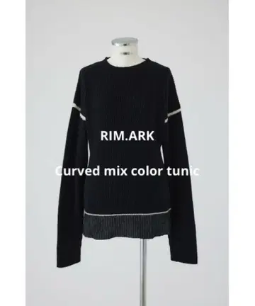 24AW RIM.ARK 커브드 믹스 컬러 튜닉 니트