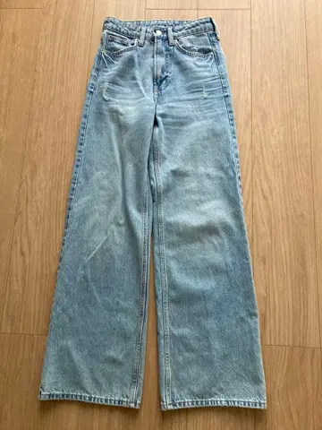 &DENIM 와이드 레그 데님 라이트 블루