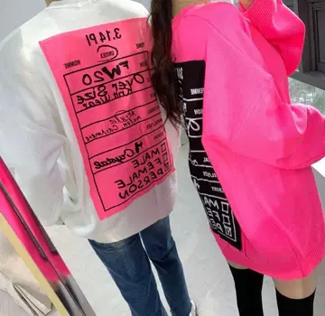 남녀 공용 네온 컬러 니트 핑크