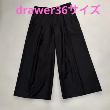새상품급 Drawer 블랙 와이드 팬츠 가우초 팬츠 36