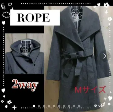 ROPE 로페 2way 프리미엄 캐시미어 코트 차콜 그레이 M