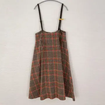 Re:EDIT M 사이즈 체크 무늬 서스펜더 점퍼 스커트