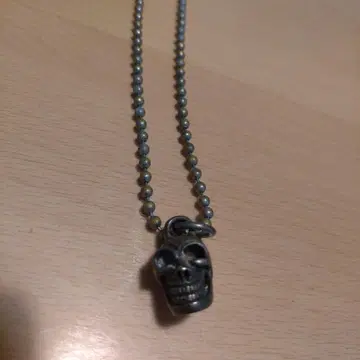 스컬 펜던트 목걸이 실버