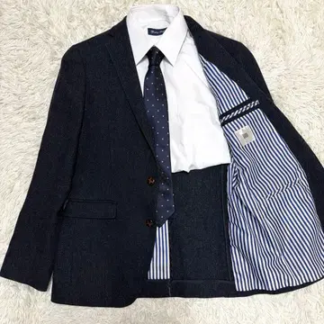 새상품급 슈트 셀렉트 테일러드 자켓 네이비 네이비 싸개 버튼 트위드