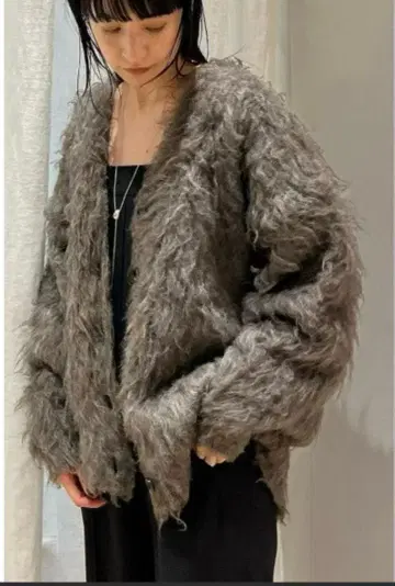 STYLEMIXER 퍼풍 그레이 가디건