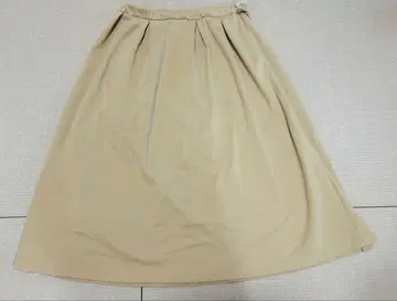 마터니티 베이지 플레어 스커트 허리밴딩