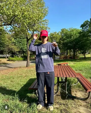 POCKERS History Typography L/S Tee Navy