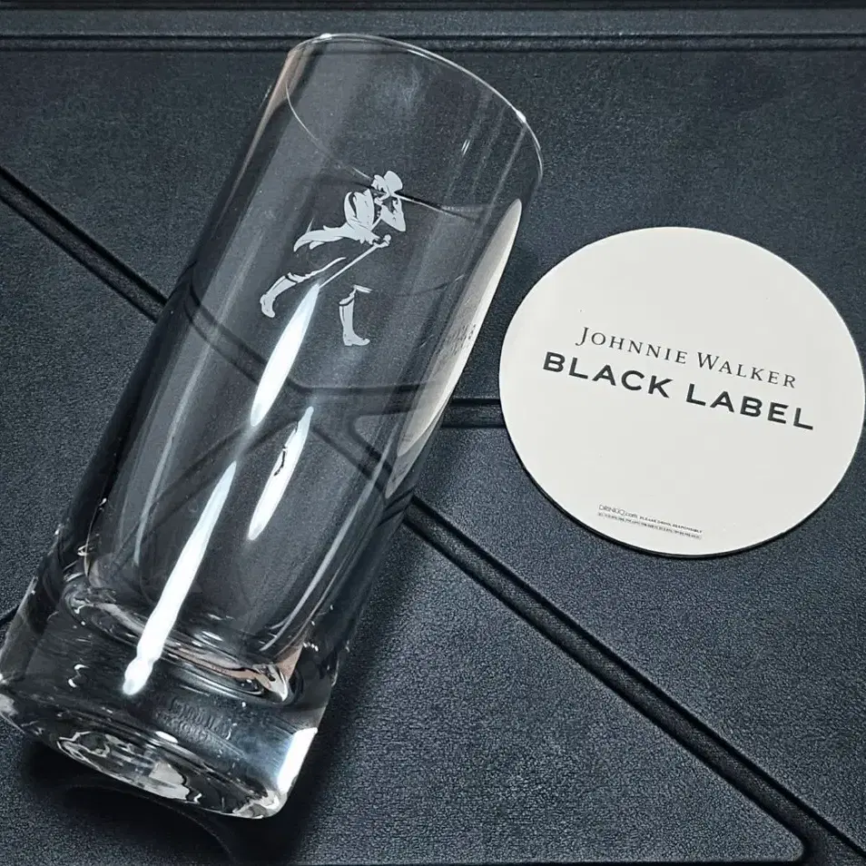 조니워커 블랙라벨 하이볼 유리잔 + 코스터