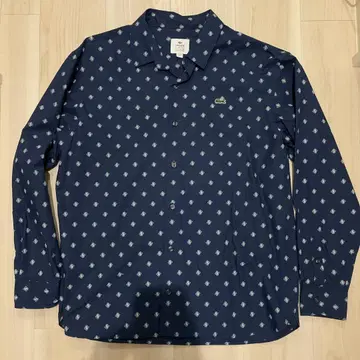 라코스테 M 사이즈 긴팔 셔츠 패턴 네이비