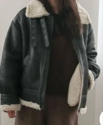 Ungrid 페이크 무스탕 보아 블루종