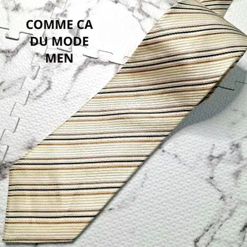 COMME CA DU MODE 스트라이프 SILK 100% 넥타이