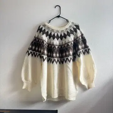 FREAK'S STORE 빅 실루엣 오버 사이즈 노르딕 퀼심 니트