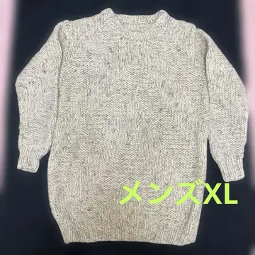 [ 핸드메이드 ] 울 100% 초와이드 털실 스웨터 남성용