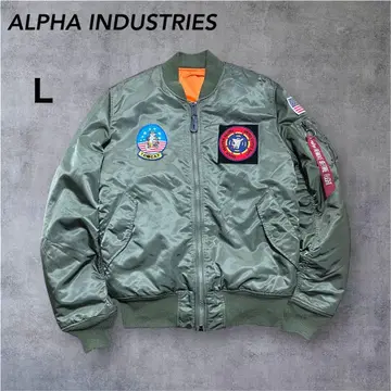 ALPHA INDUSTRIES MA-1 플라이트 자켓 L 카키 와펜