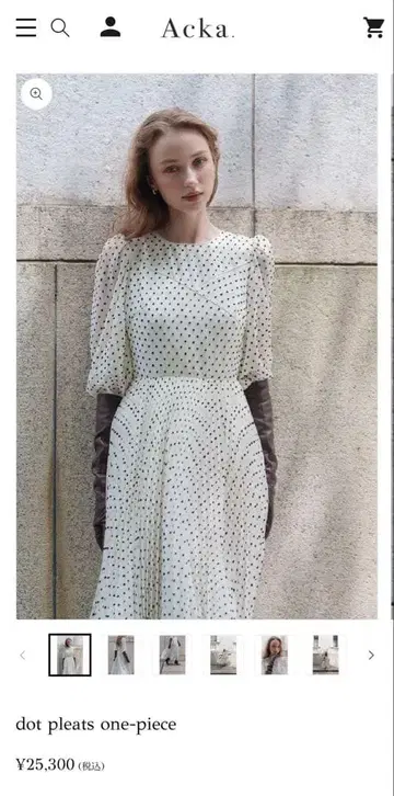 Acka 도트 플리츠 원피스
