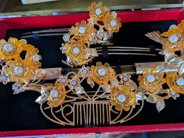 신부 헤어콤 꽃 모티브 헤어콤 세트 저렴하게 가져가세요