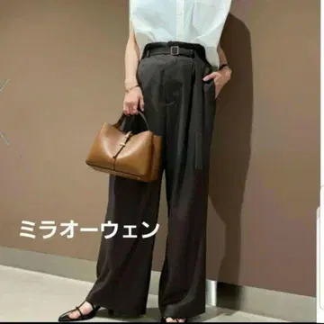 미라 오웬 벨트 포함 뒷밴딩 페이퍼백 팬츠 완판템