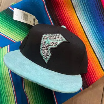 페이머스 핏 캡 블랙/아쿠아 USA