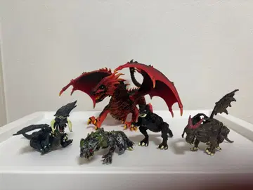괴수 피규어 5체 세트 빨간색 드래곤