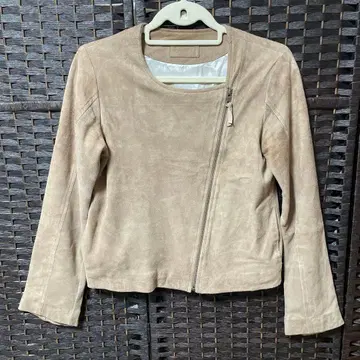 베이지 라무 레이저 자켓