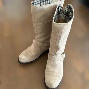 Vert Dense 베일 댄스 스웨이드 부츠 미들 기장