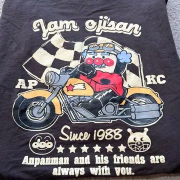 잼 아저씨 바이크 긴팔 T셔츠 호빵맨 뮤지엄